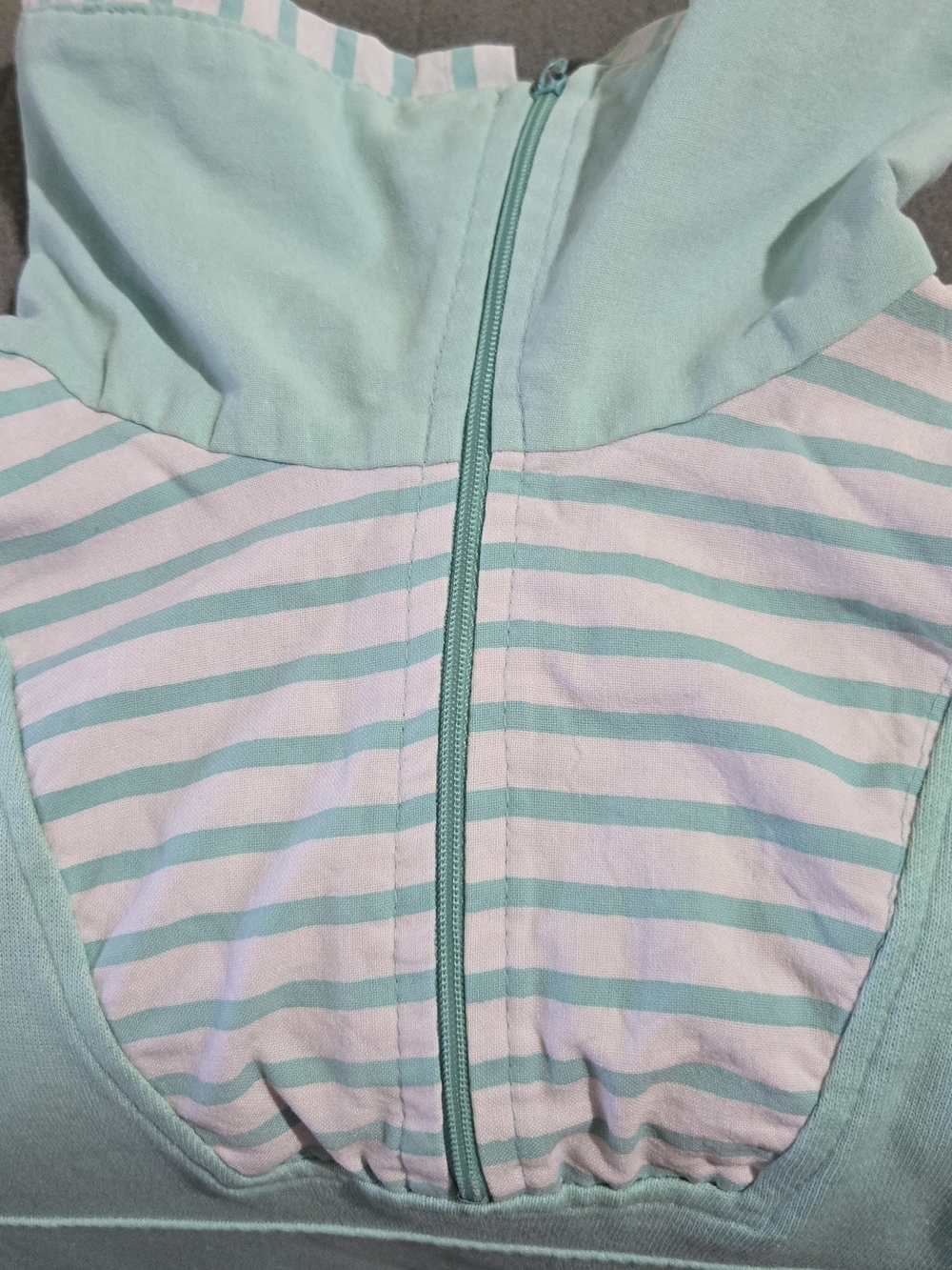 Vintage Guitarra Mint Green Striped Quarter Zip Pullover L - Picture 5 of 9